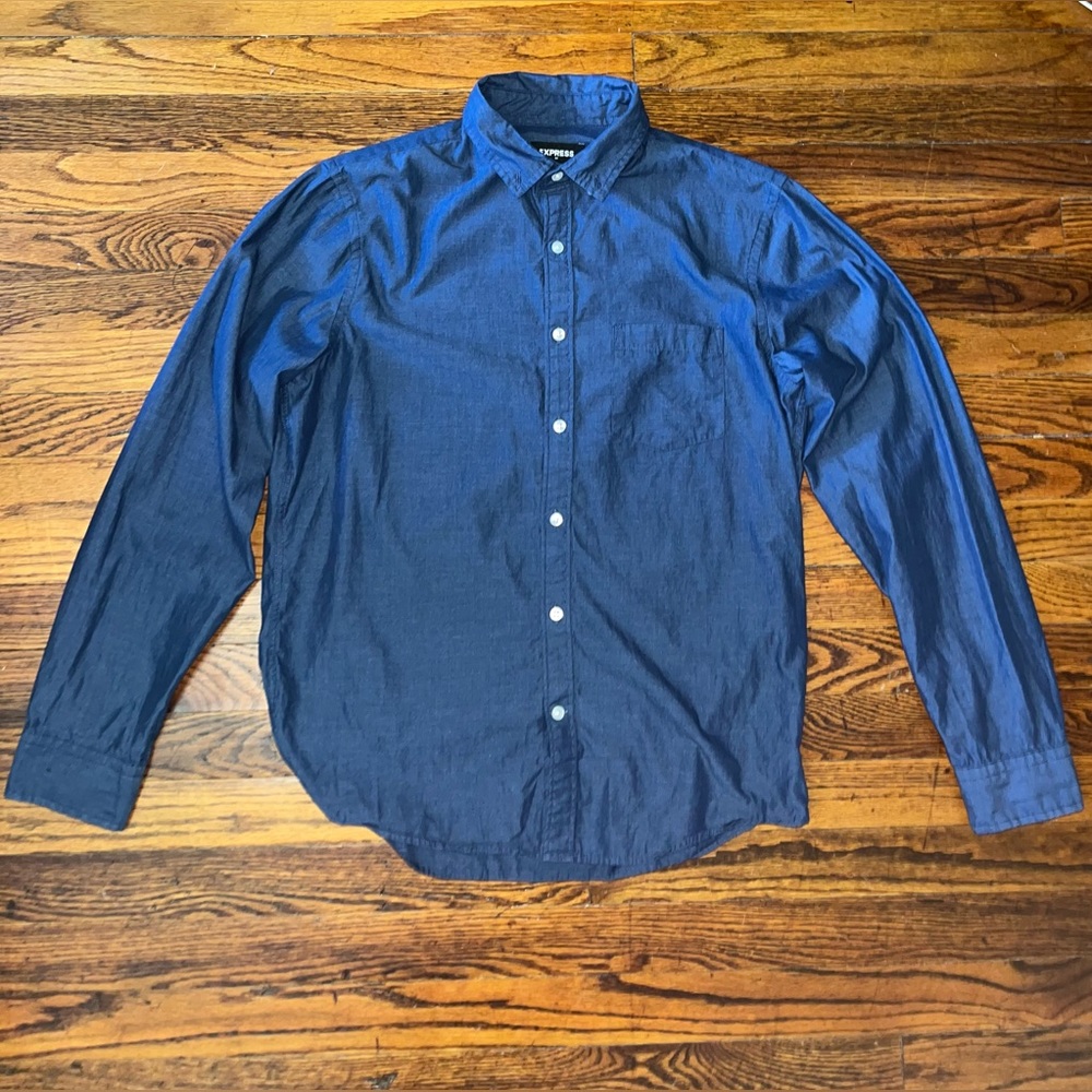 Express Mens Slim-Fit Oxford Shirt.